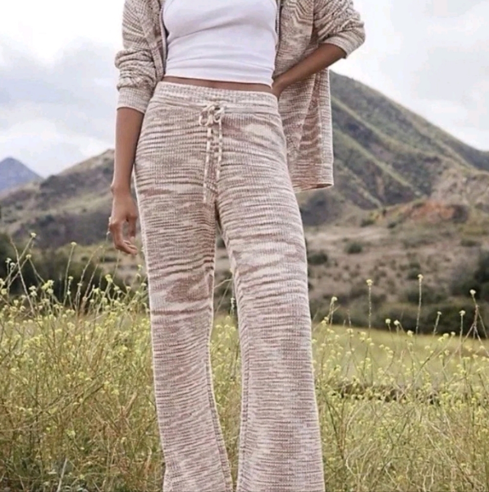 Spiritual Gangster Jordana Space Dye Wide Leg Knit Pants XL NWT